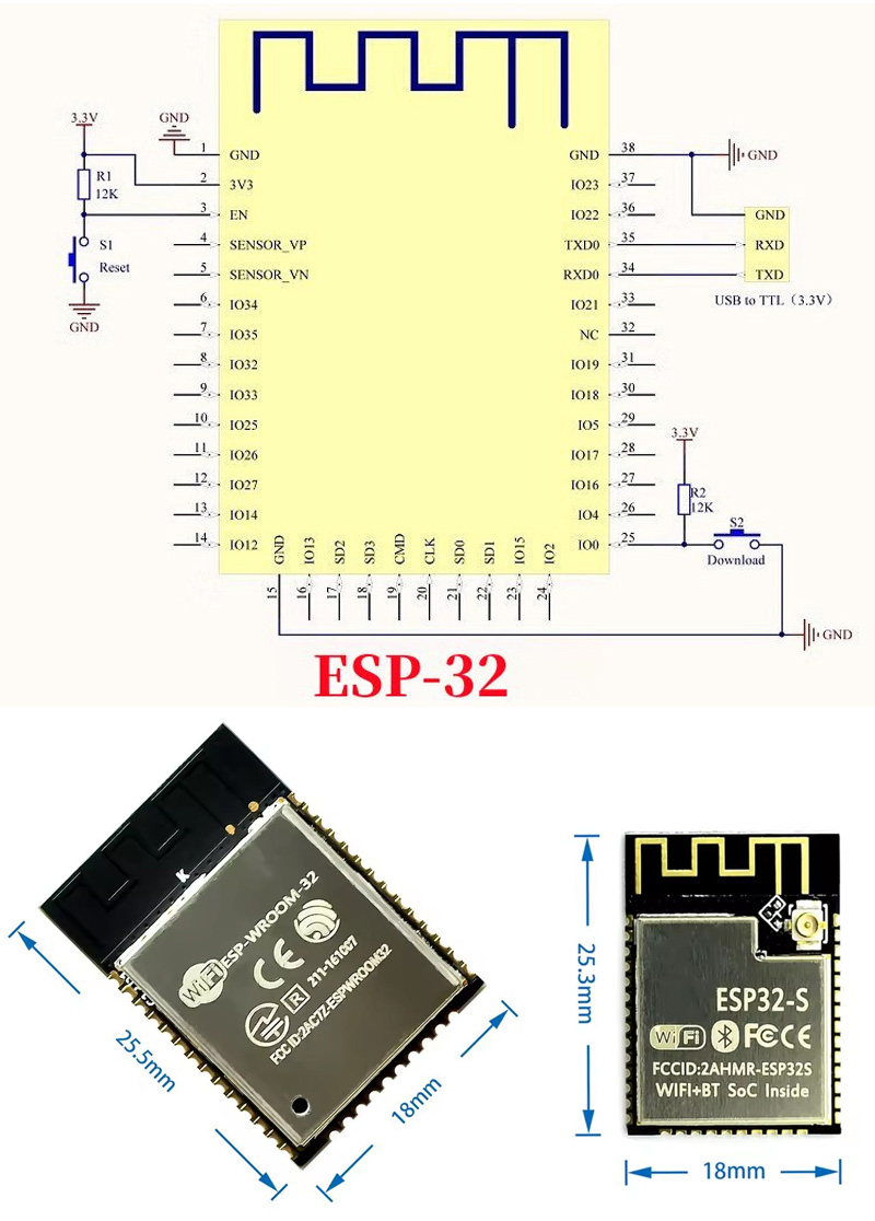 ESP32 ESP-32S ESP-12E ESP-12F  - مراجعة Esp8266 وسعره